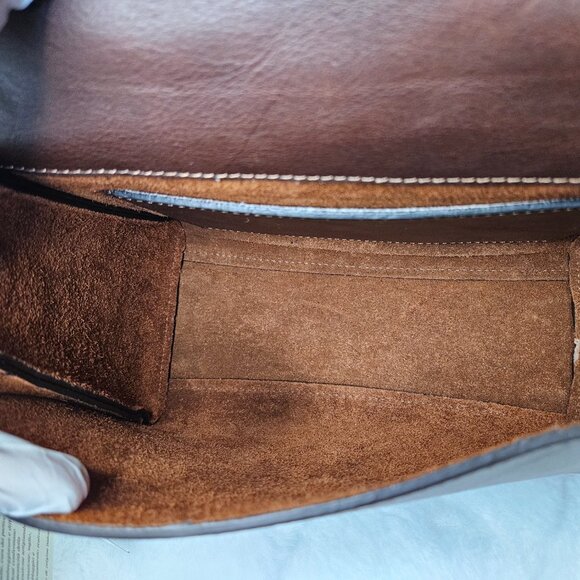 NWT Authentic I Medici Firenze Italian Leather Satchel Top Handle Bag Brown - Picture 17 of 17